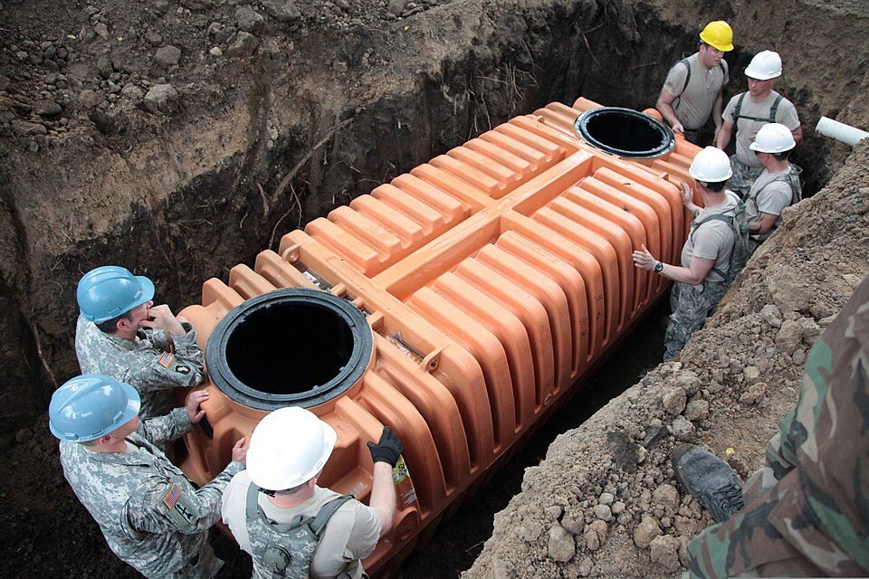 Installation of Plastic Septic Tank.
