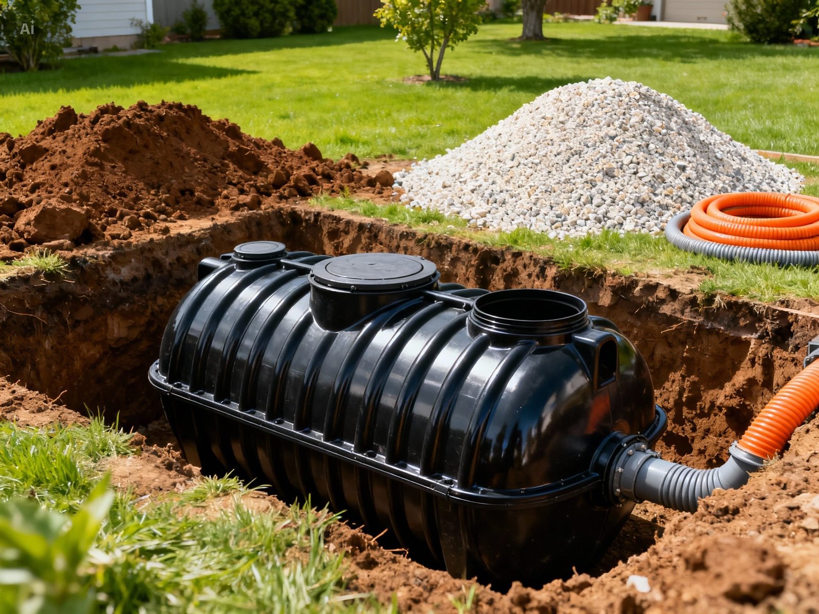 Plastic septic system installation